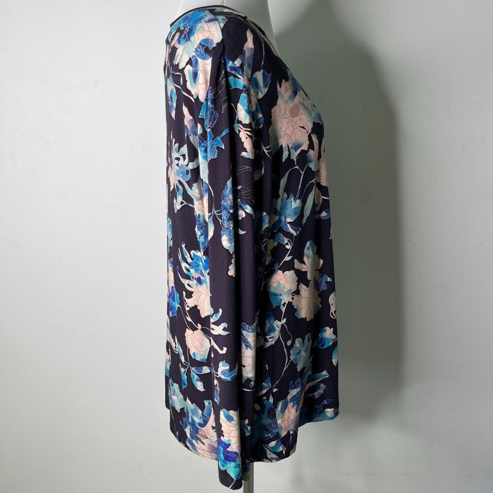 Johnny Was Women's Blue Purple Chryssy Long Sleeve V-Neck Blouse Size Large - Picture 3 of 7